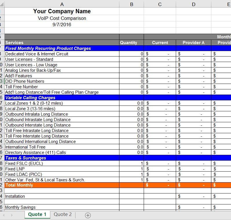 VoIP Quote Template Preview Image